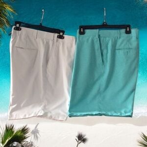 Shorts Adjust-A-Band dress shorts bundle 44” waist Turquoise and white n…